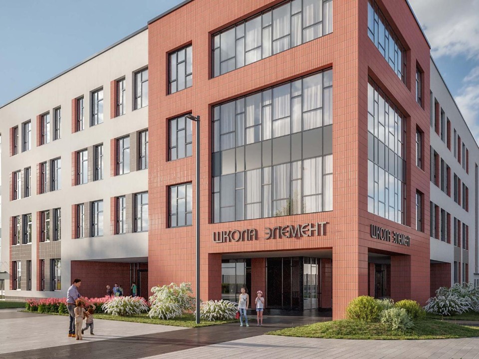В жилом комплексе возводят современную школу с амфитеатром