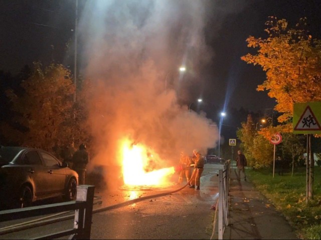Во Власихе потушили загоревшуюся иномарку