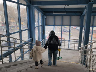 Жители Краскова оценили удобство нового надземного пешеходного перехода