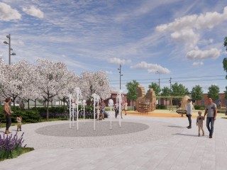 Сквер с фонтаном и скейтпарком в Глебовском откроют до конца ноября