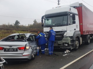 Полиция разбирается в обстоятельствах ДТП с грузовиком в Орехово-Зуеве