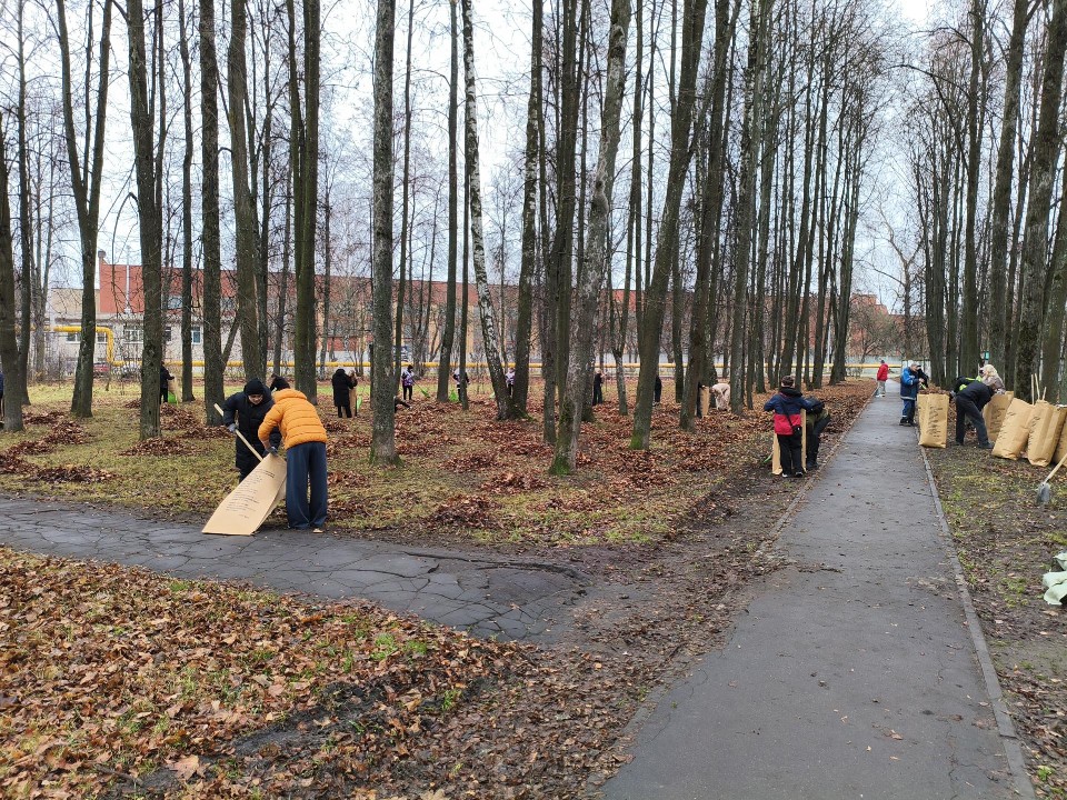 Электростальские волонтеры очистили от мусора сквер у «Катюши»