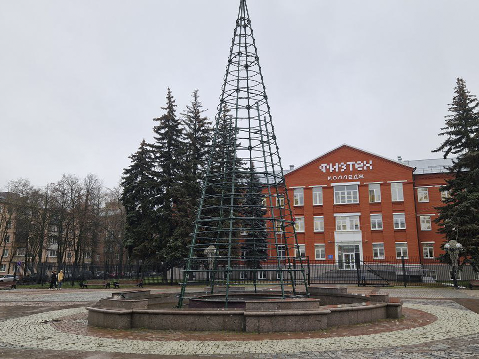 В Долгопрудном начали установку главной 16-метровой городской елки