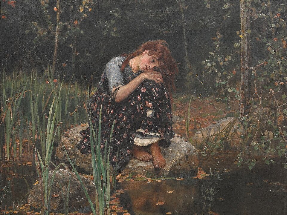 Аленушка с картины Васнецова «проголосовала» за очистку пруда в Абрамцево