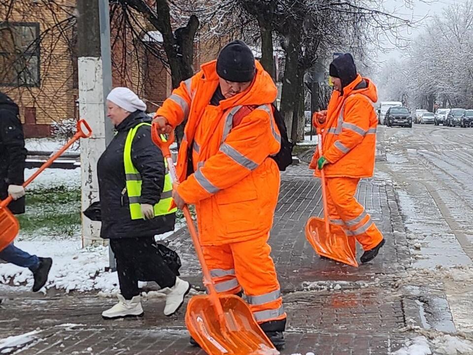 Первый снегопад в Истре: люди и техника оперативно расчищают город