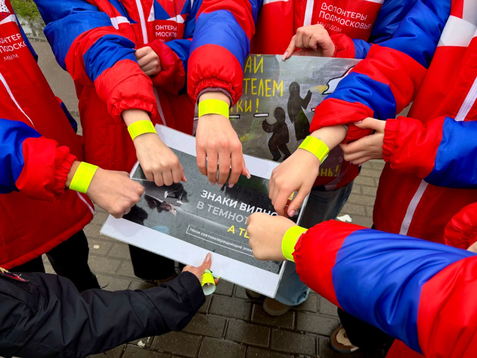 Пешеходам в Домодедове напомнили о важности использования световозвращателей