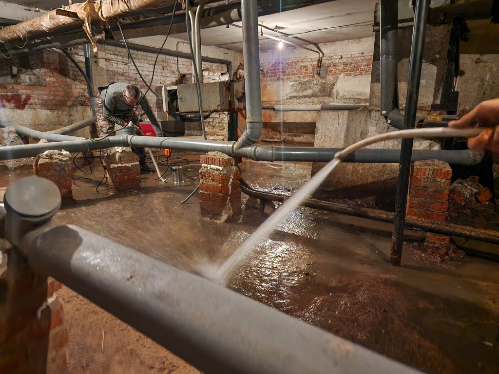 Подтопление подвала устранили коммунальные службы в доме №9 мкр. Южный