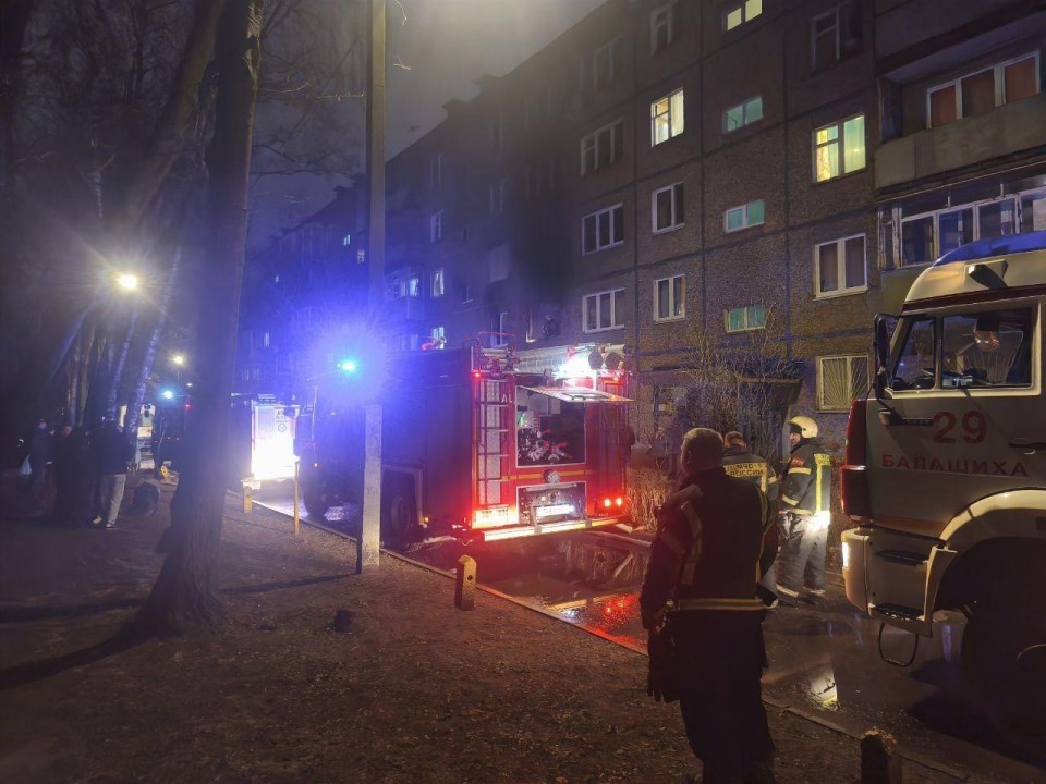 Операция «Пушистый хвост»: пожарные спасли пять человек и кошку при пожаре в Балашихе