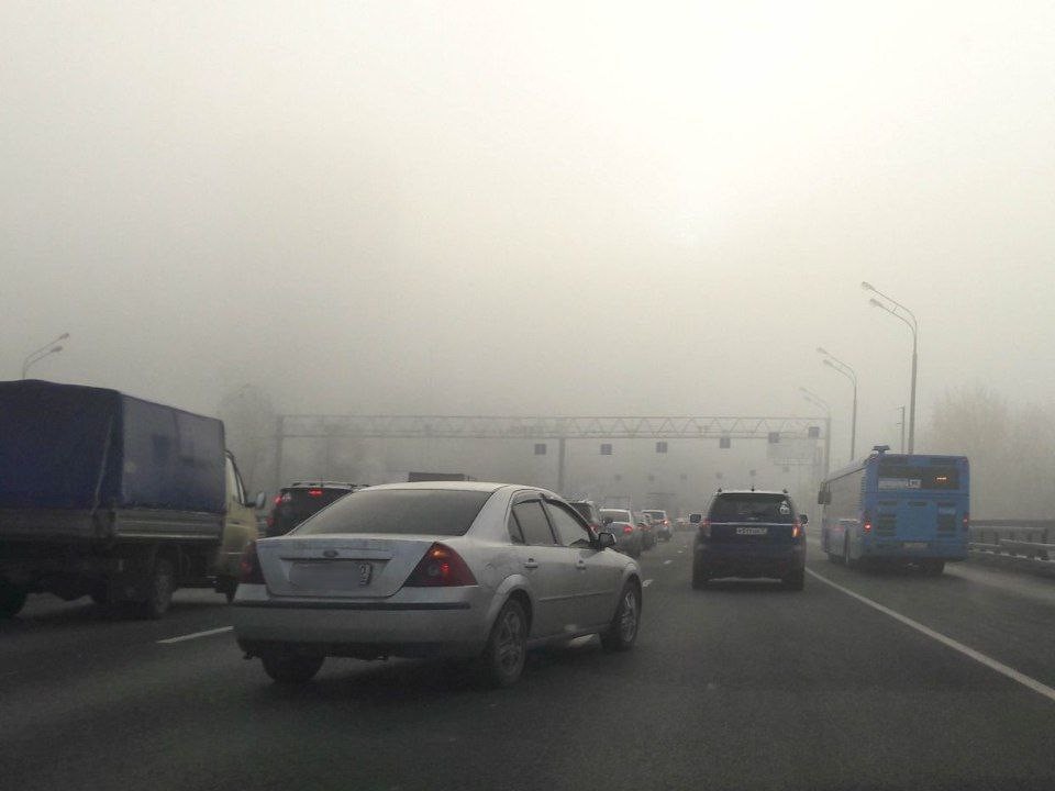 Туман ухудшит видимость на дорогах Красногорска