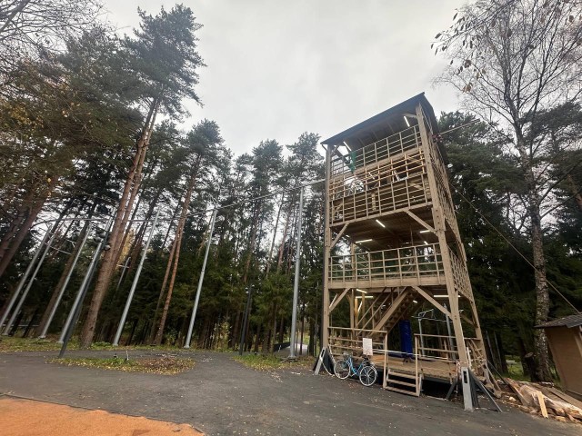 Выдержит до 120 кг: экстремальный аттракцион построили в лесопарке «Шишкин лес»