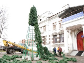 Главные новогодние ели высотой 16 метров уже начали устанавливать в парках Шатуры