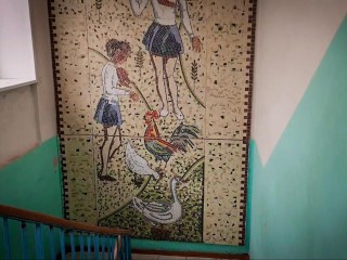 Советскую мозаику встроят в дизайн обновленной Рыболовской школы