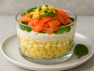 Чтобы не стоять у плиты перед праздником: салат «Ирландский» с лососем, который можно собрать заранее — чем он удобен