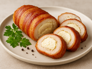 Сытный горячий вариант без сложностей: этот куриный рулет помогает накрыть стол быстро и красиво