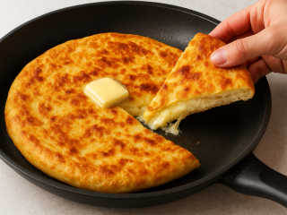 Чтобы муж не ждал завтрак часами: пышный ленивый хачапури готовится быстрее тоста