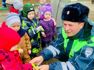 Госавтоинспекторы в Луховицах объяснили детям, как стать заметнее на дорогах
