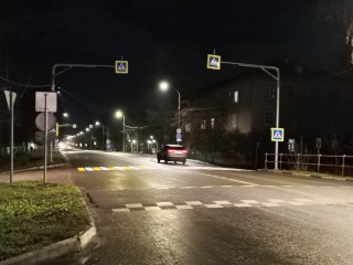 Проекционную подсветку получил пешеходник на Владимирской