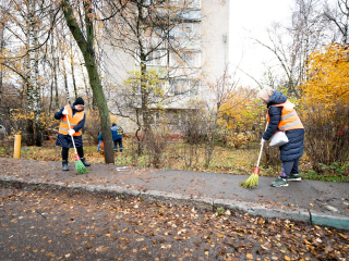 Около 60 общественных территорий Люберец очистили от листвы и мусора