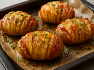 Запеченная картошка-гармошка с беконом в духовке: ароматная и хрустящая