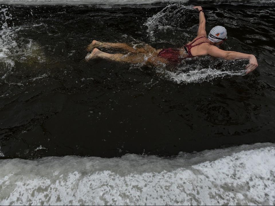 «Эмоции не передать»: массовый заплыв устроили моржи у Новоиерусалимского монастыря