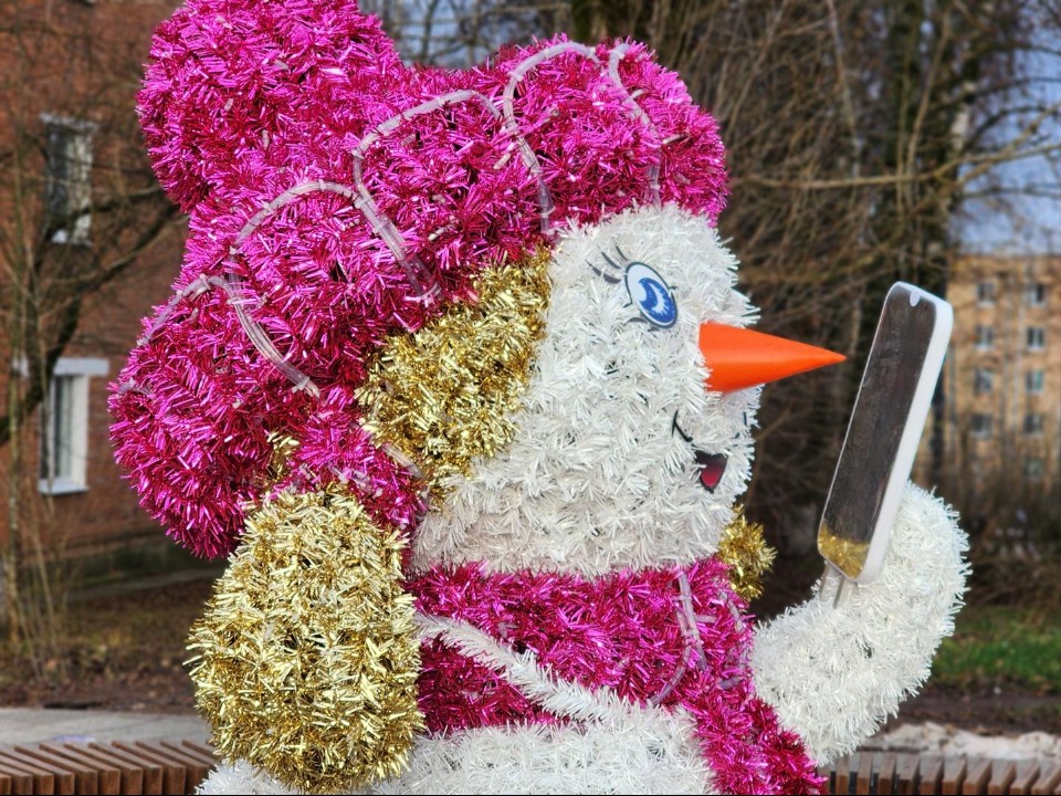 Нетающие снеговики поселились на улицах Волоколамска