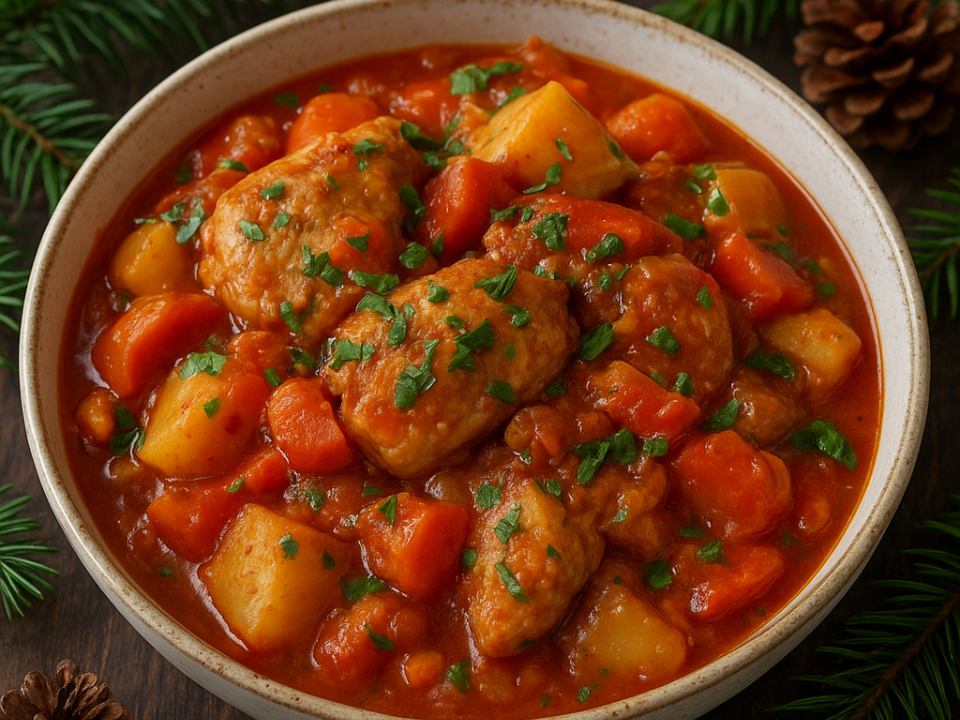 Один казан и никакой суеты: дапанджи с курицей, картофелем и томатным соусом