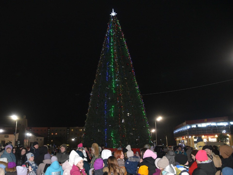 Главная елка округа вспыхнула огнями
