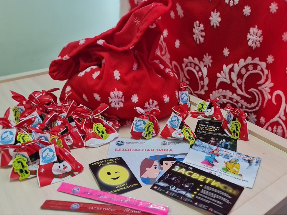 Баба Яга, Зебра и Дед Мороз научили детей безопасности на зимних дорогах