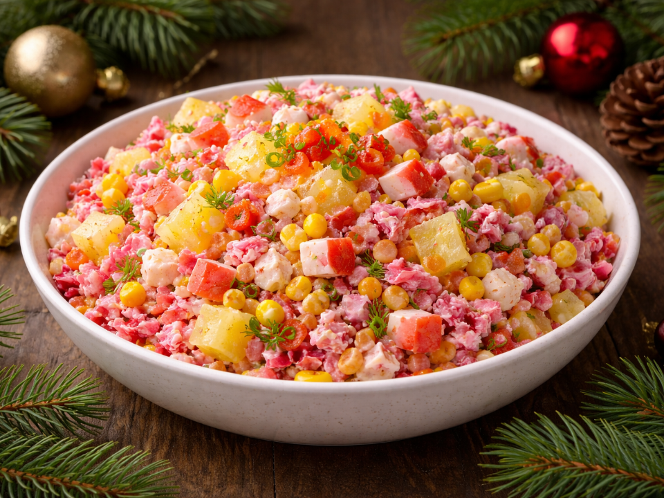 Яркий салат «Огненный калейдоскоп» — готовим символ наступления года Красной Огненной Лошади