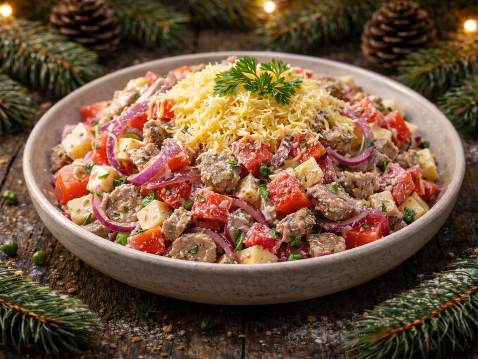 Проще, чем мясо по-французски, но очень вкусно: готовим салатик «Французский поцелуй»