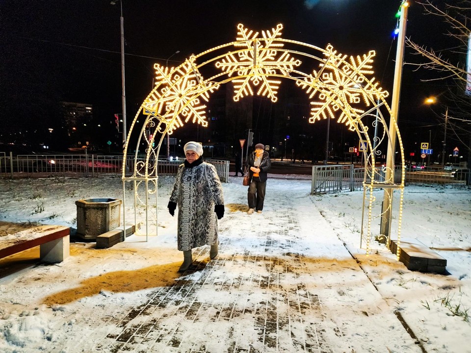В Пущине можно увидеть сияющий новогодний портал и выставку зимних пейзажей
