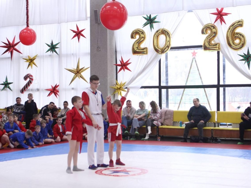 Награды из рук Деда Мороза: более 200 малышей-самбистов вышли на ковер в Люберцах