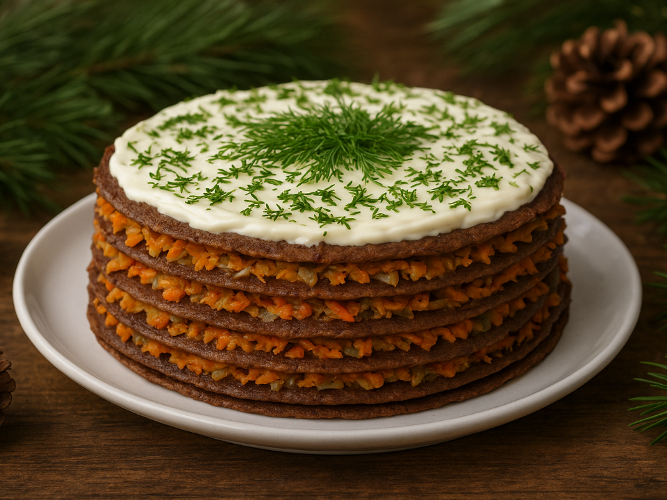 Не салат и не горячее: печеночный торт «Печеночный» для большого стола — эффектно и без спешки