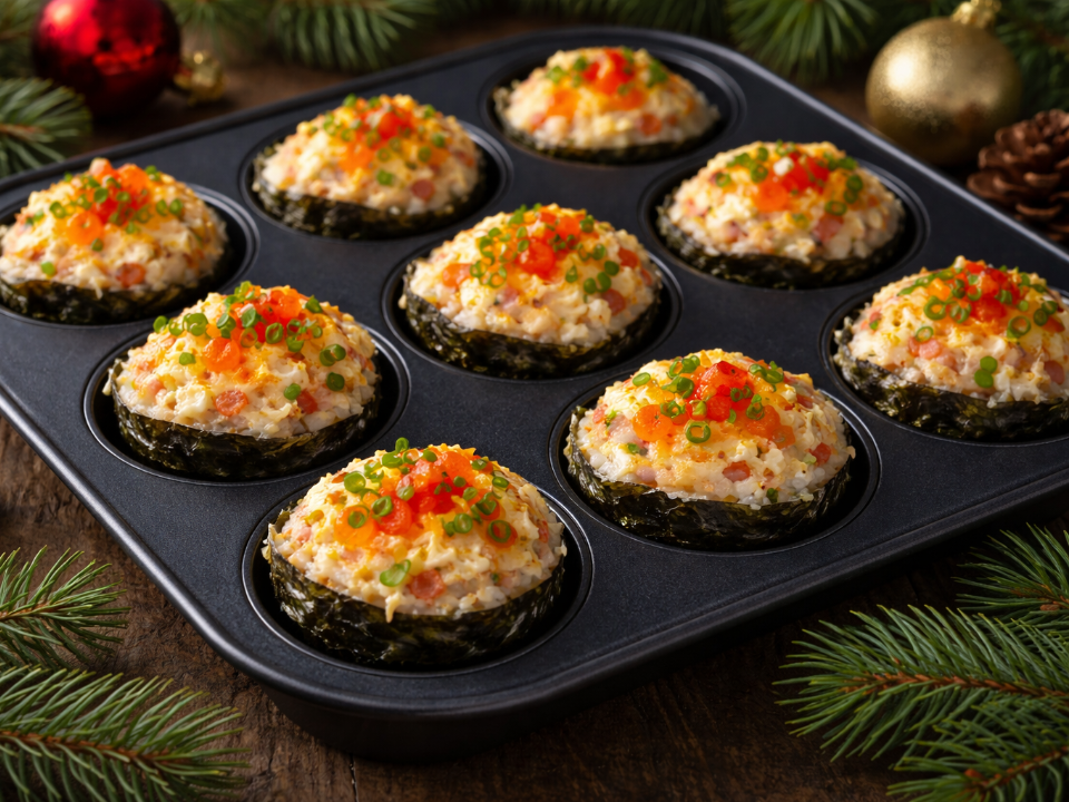 Ленивые роллы без скручивания: простой рецепт в форме для маффинов