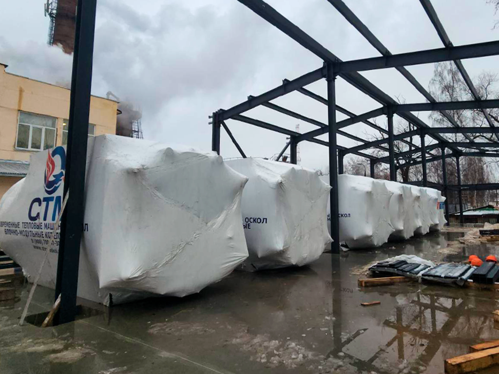 На стройплощадку новой котельной в Зарайске доставили шесть современных котлов