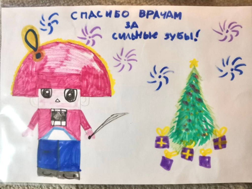 В амбулатории поселка Архангельское проходит новогодний конкурс детского рисунка