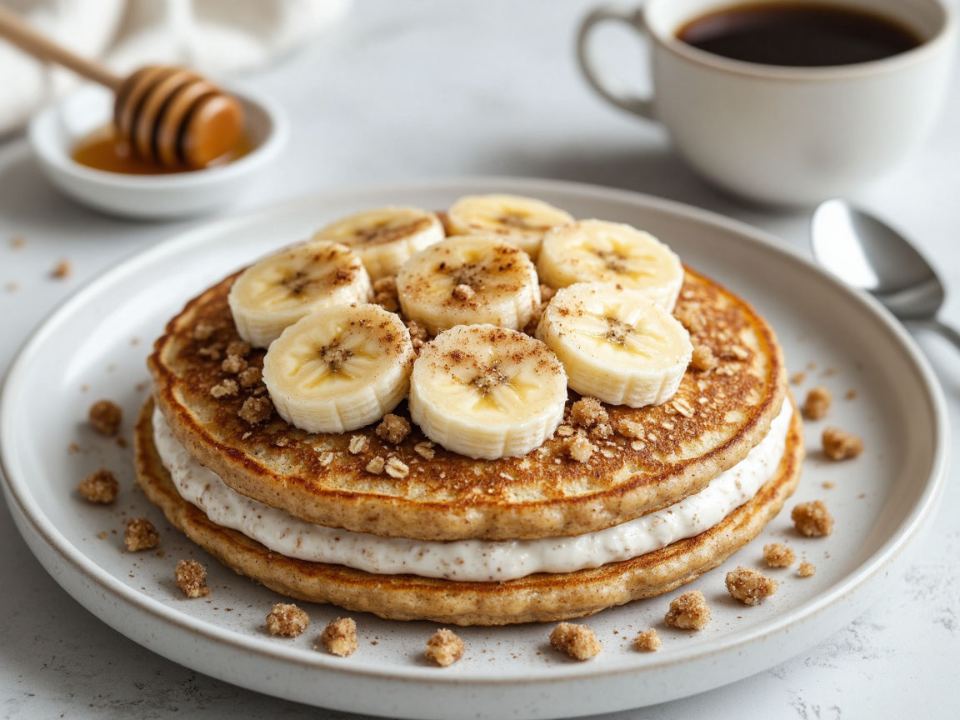 Овсянка, яйца и банан на сковородке: овсяноблин спасает ленивое утро. Какие класть начинки?