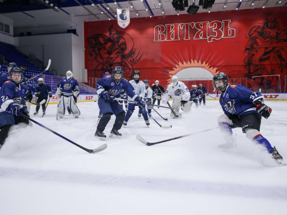 В Подольске хоккеисты «Воеводы» провели мастер-класс в новогоднем формате для коллег из женской команды