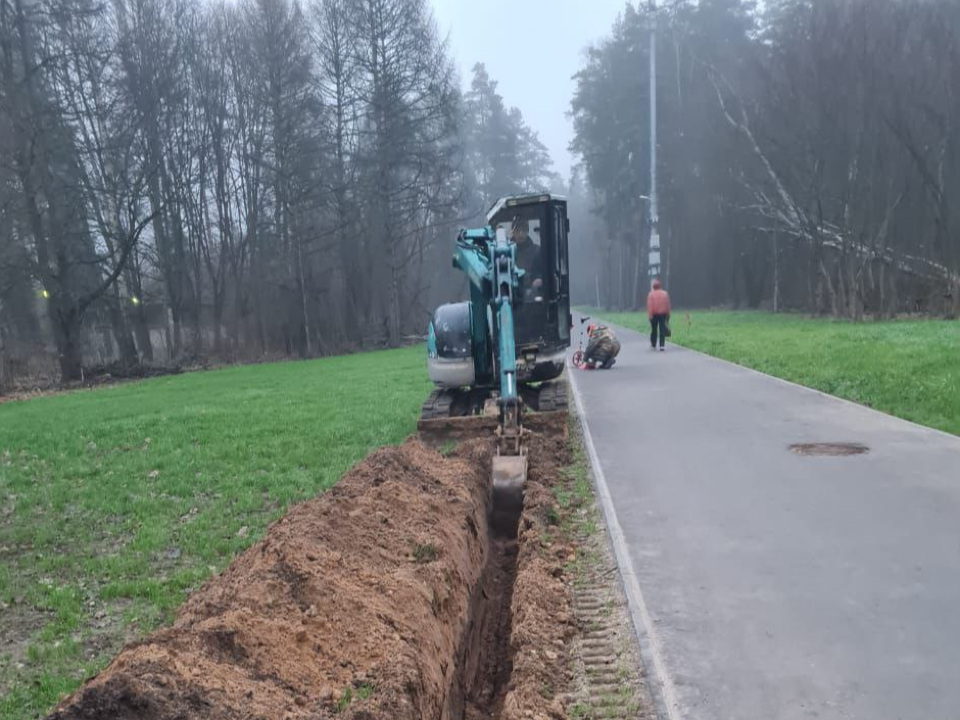 В Черноголовке начали устанавливать новые фонари на улицах Лесной и Первой