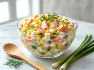 Без риса и без тяжести: крабовый салат для новогоднего стола — простой ПП-вариант