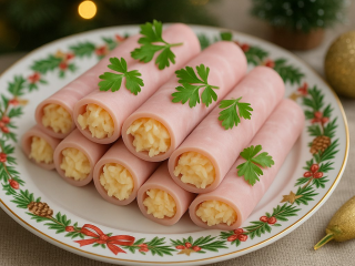 На Новый год за 5 минут: как приготовить рулетики из ветчины с сыром, которые съедаются мгновенно
