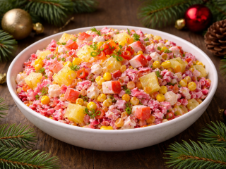 Яркий салат «Огненный калейдоскоп» — готовим символ наступления года Красной Огненной Лошади