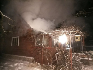 Луховицкие пожарные в Троицких Борках потушили баню