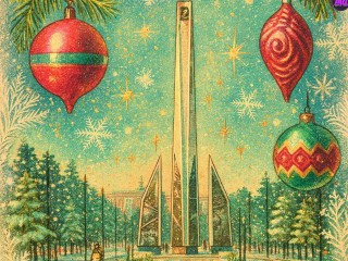 Пиксели вместо ретуши: ИИ превратил ступинские памятники в советские новогодние открытки