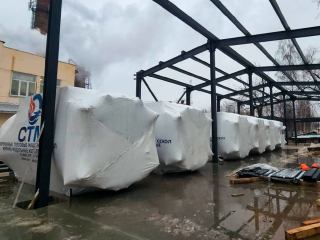 На стройплощадку новой котельной в Зарайске доставили шесть современных котлов