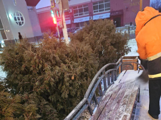 В снег и дождь: коммунальщики Подольска наводят порядок на территории округа