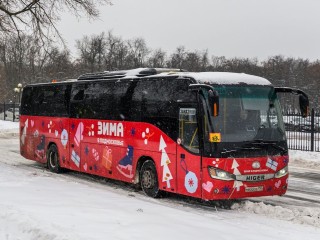 Новогодние автобусы вышли на маршруты в Подмосковье