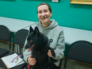 Овчарка Шишка дебютировала на занятии проекта «Фронтовая собака» в Долгопрудном