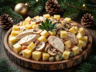 Салат «Звездочет»: курица, ананасы и копченый сыр — новый фаворит новогоднего стола