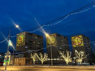 В Шатуре улицы к празднику украсили рисунками, как на старинной русской посуде